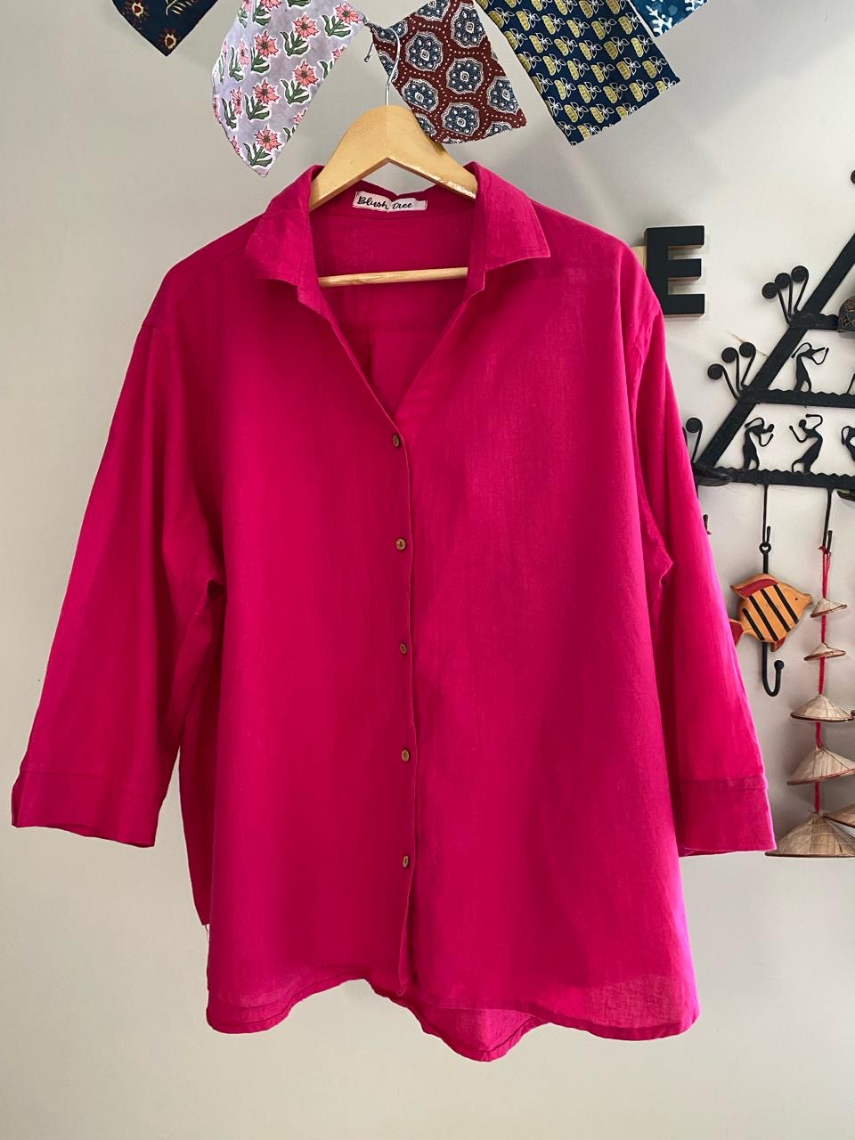 Anjali Hot Pink Cotton Shirt