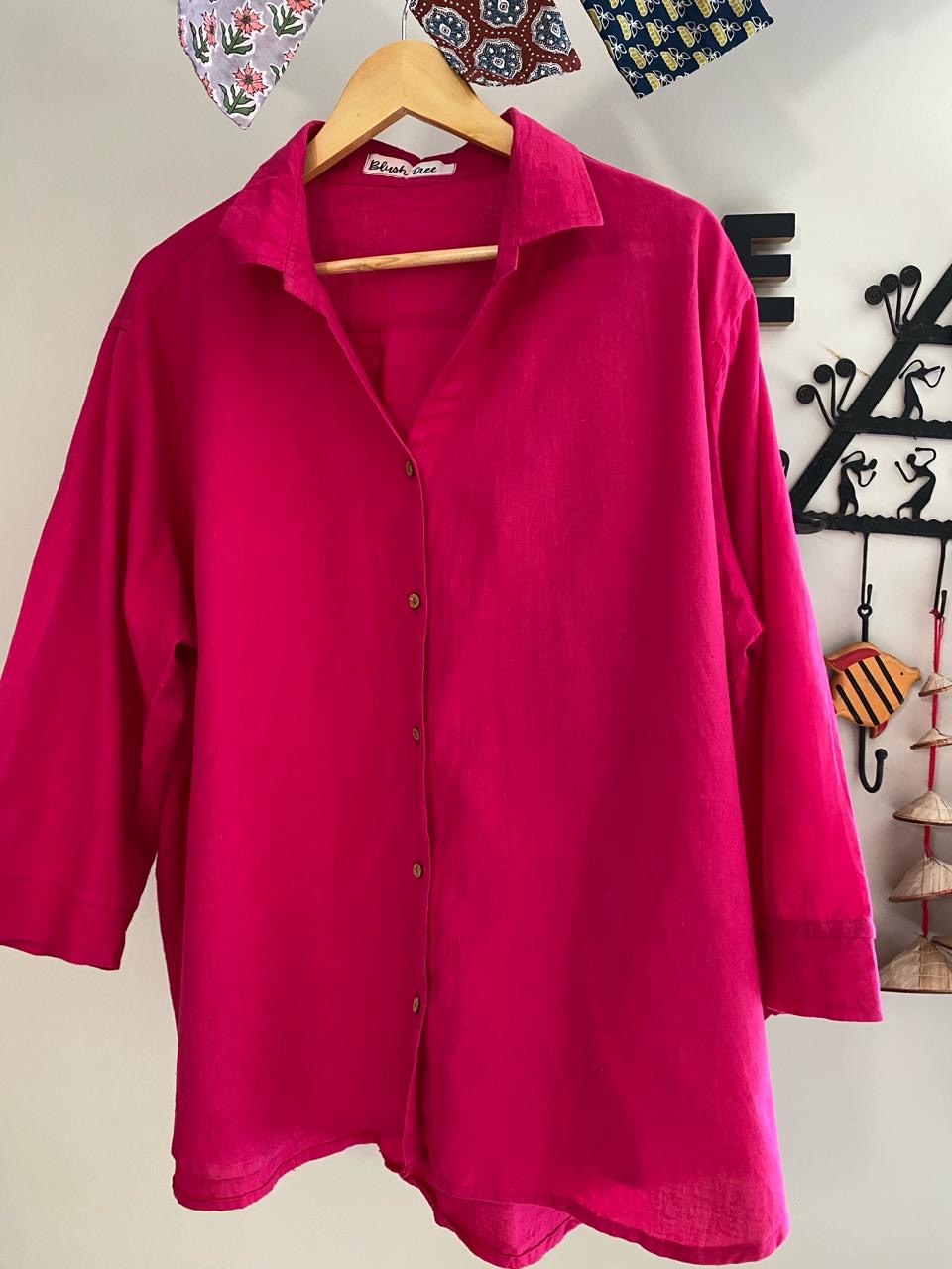 Anjali Hot Pink Cotton Shirt