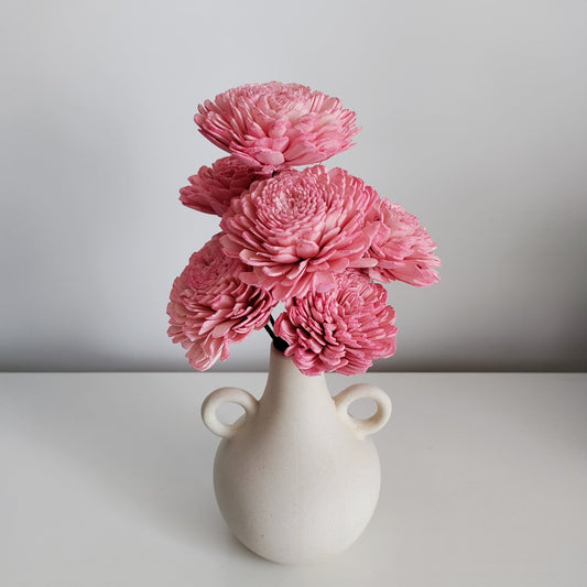 Pink Marigold Flowers (Wire Stem included)