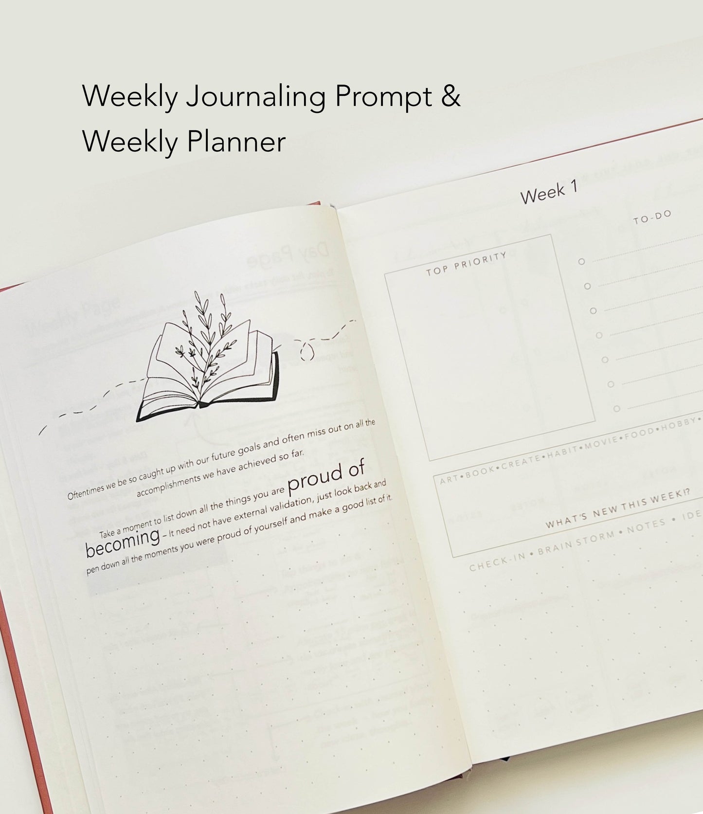 PlanDoReflect: Undated Yearly Planner + Guided Journal | Classic White