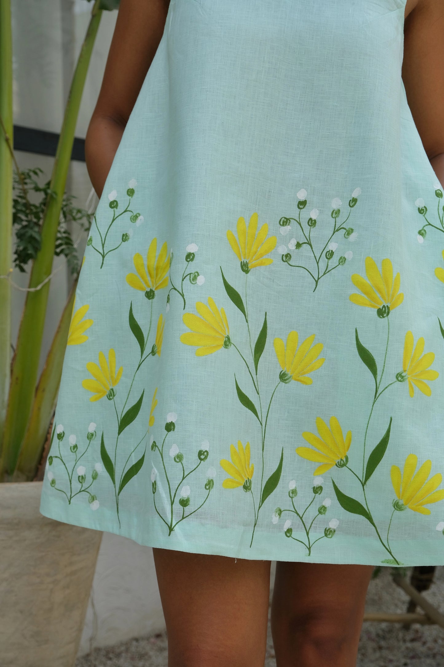Buttercup Hand-painted Linen Dress