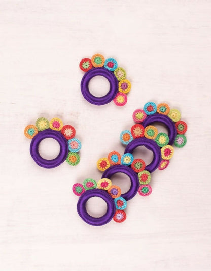 Napkin Holders Set ~ Purple Circles