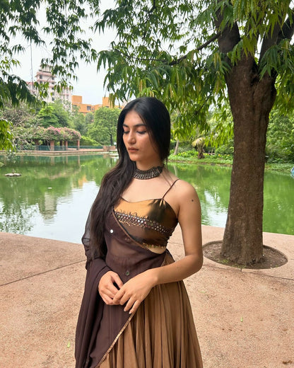 Radiance in Brown Lehenga