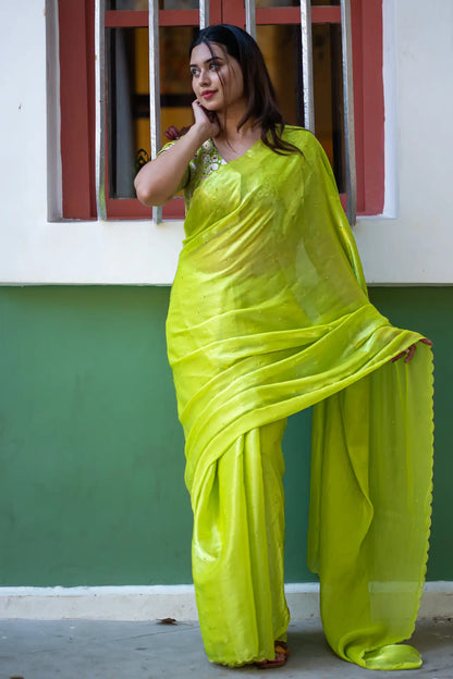 Scallop Border Organza Saree