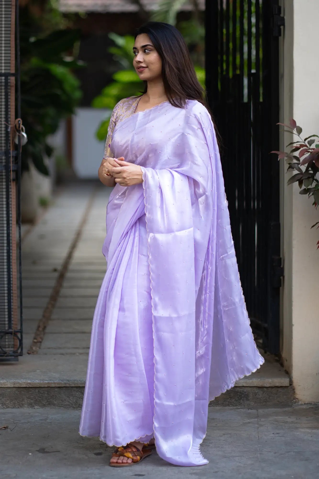Scallop Border Organza Saree