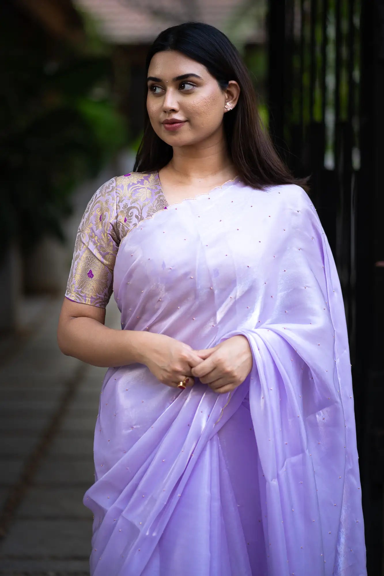 Scallop Border Organza Saree