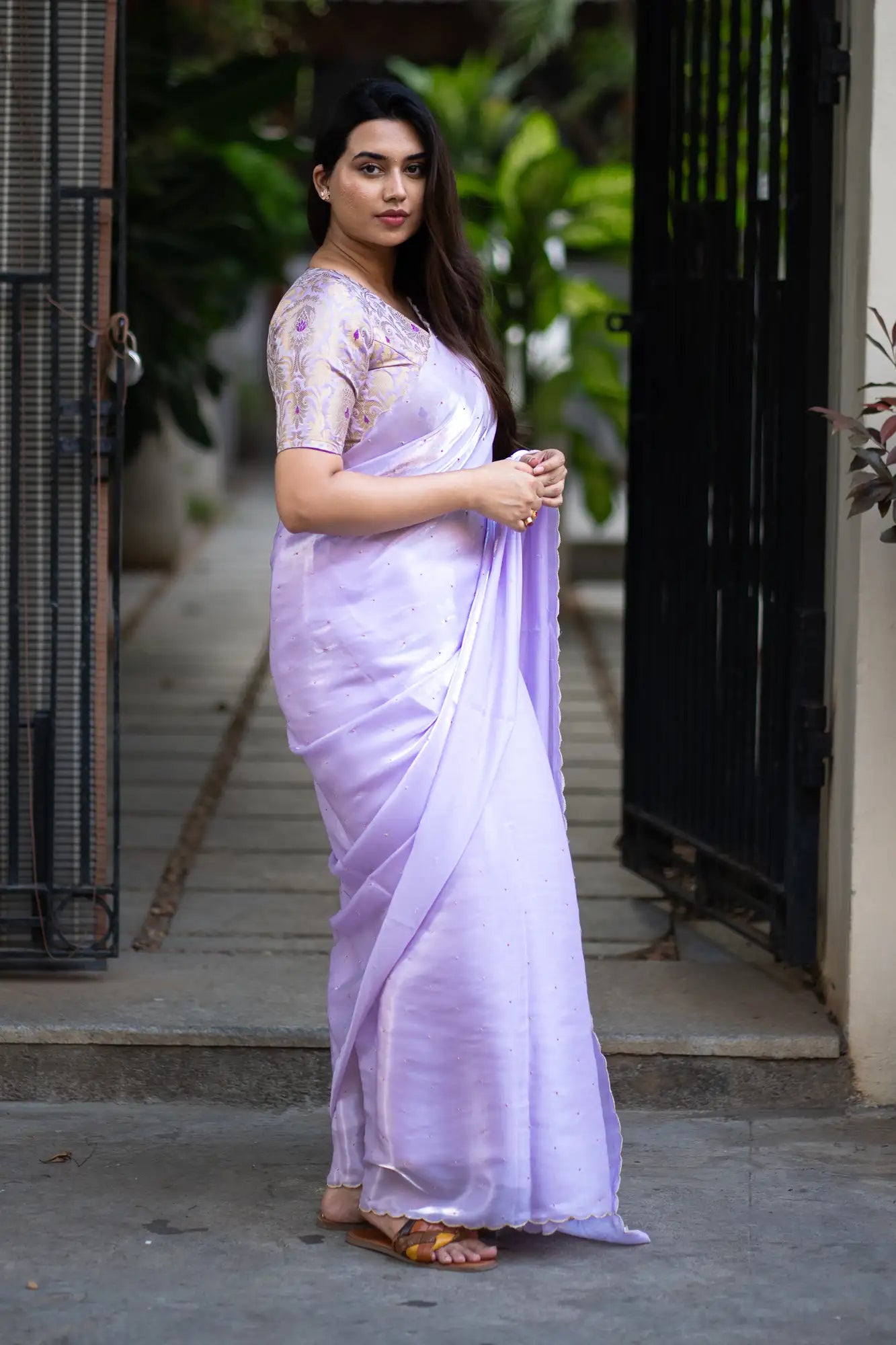 Scallop Border Organza Saree
