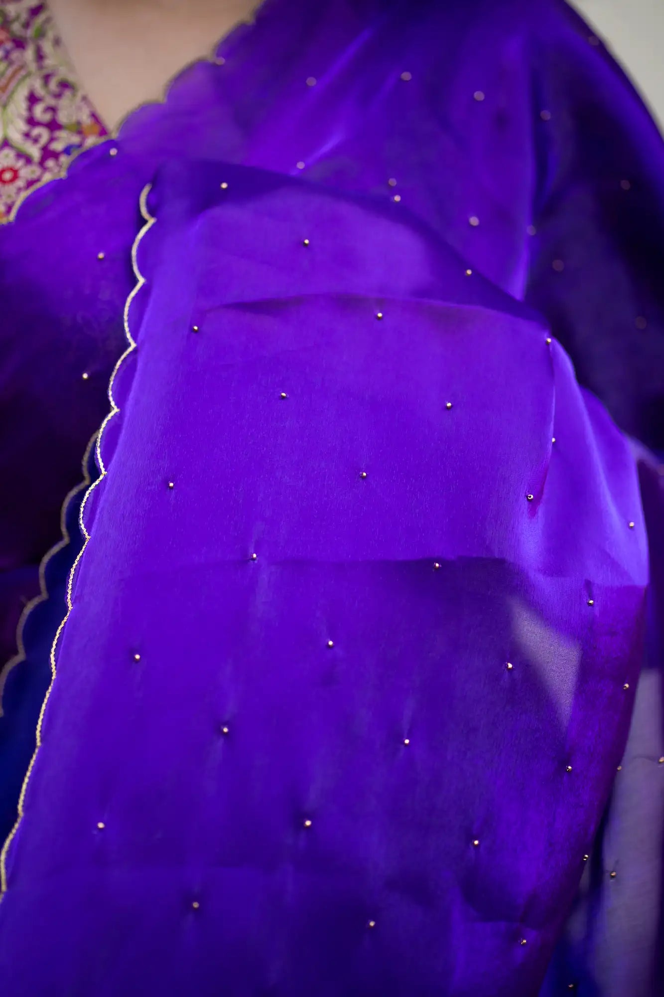 Scallop Border Organza Saree