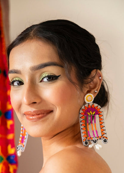 Sheesh Mahal Handmade Beaded Earrings