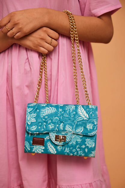 Aqua Blue Satchel Bag