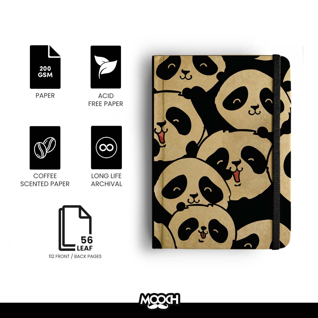 Seeking Panda - A5 Hardcover Handcrafted Diary | Notebook
