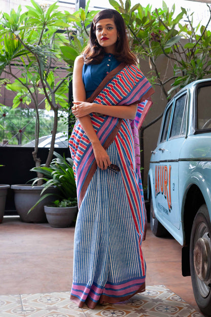 Zeenat - Mulmul Cotton Ready to Wear Pocket Saree