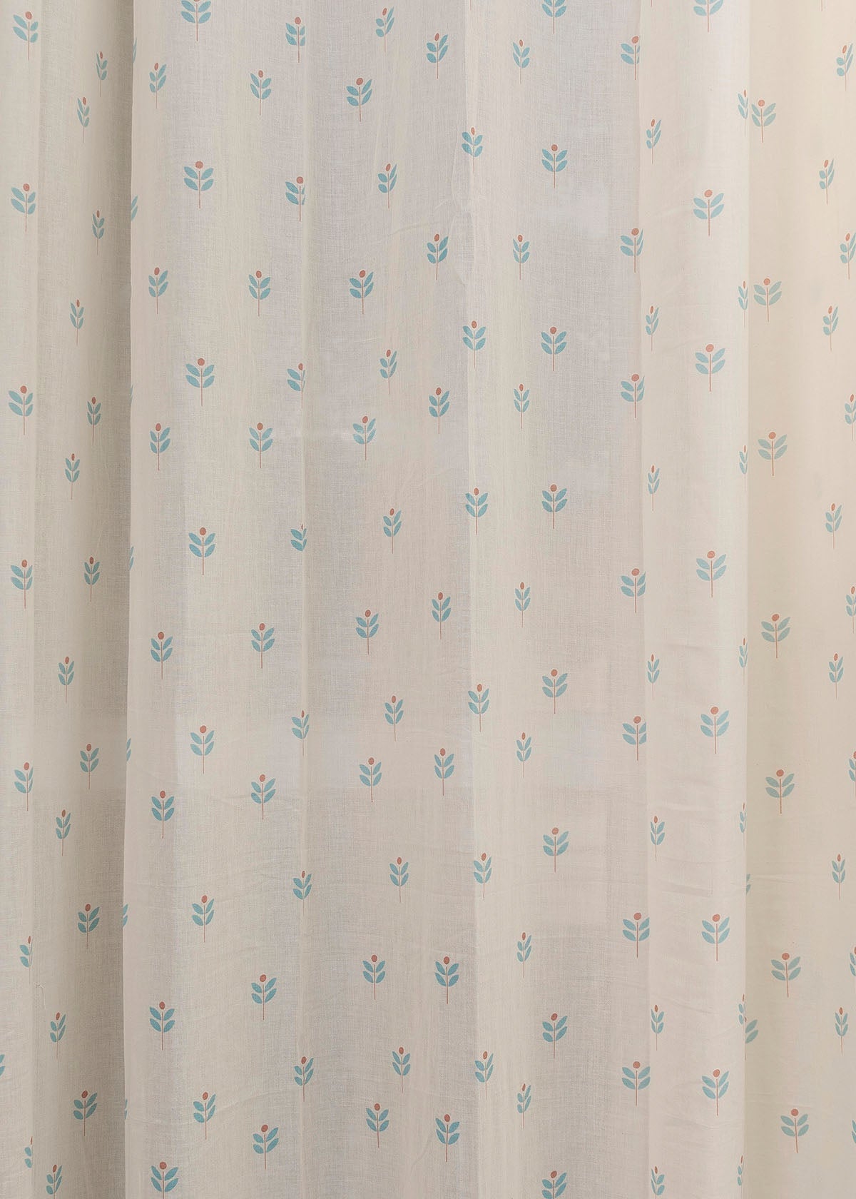 Light Filtering - Blue Sapling Cotton Sheer Curtain