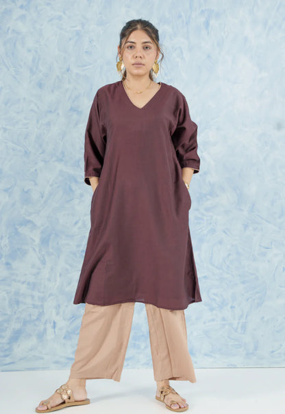 Contrast Kurta Set