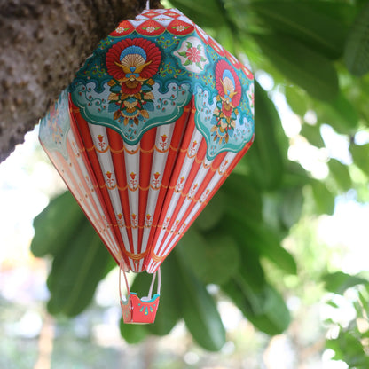 Red Hot Air Balloon DIY Paper Lamp Shade