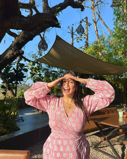 Pink Wrap Around Dress