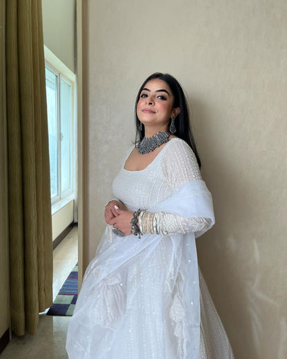 Gurleen White Chikankari Lehenga