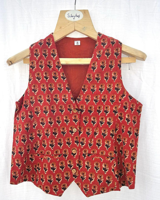 Red Sunflower Vest Top