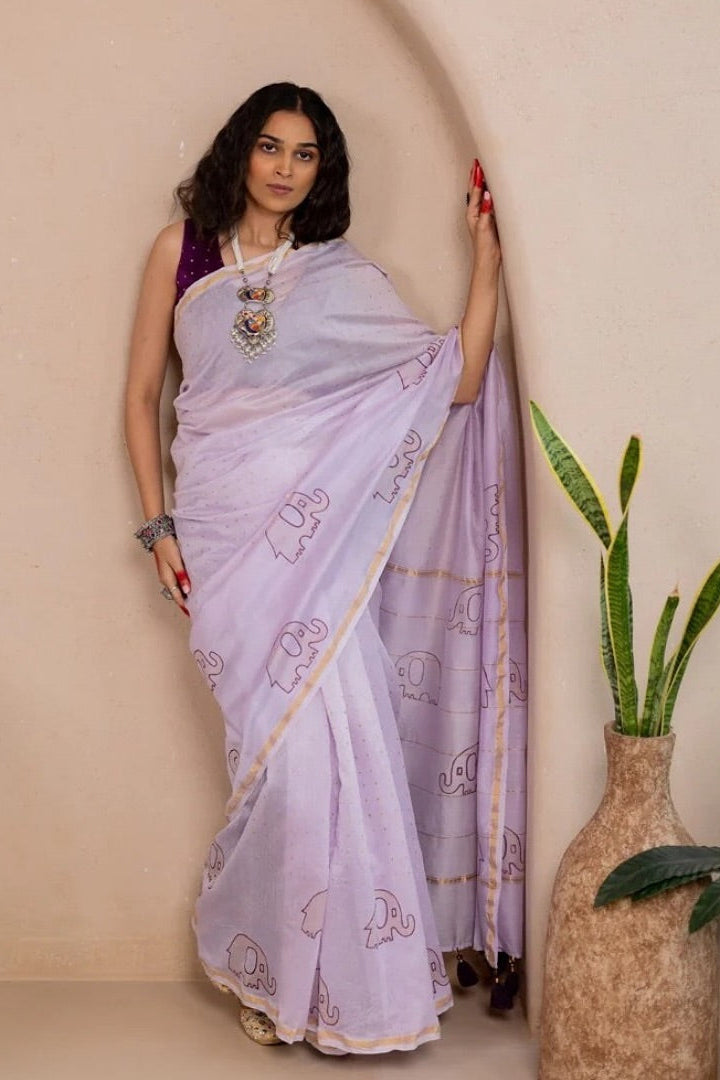 Gaj Gaatha Chanderi Saree