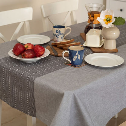 Woven Winter Grey Wipeable & Anti-slip Tablecover - RECTANGLE