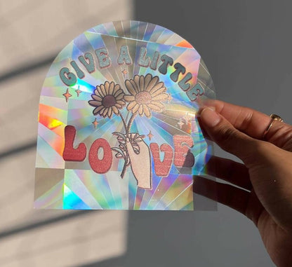 Give A Little Love Suncatcher Non-reusable Resin Stickers