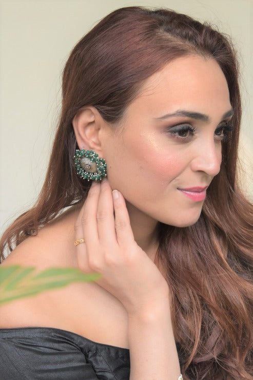 Gardishi Green Jades Earrings
