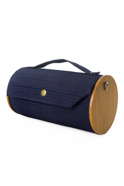 Lily Love & Navy Blue Round Clutch - Changeable Sleeve