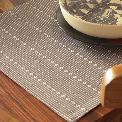 Woven Winter Grey Wipeable & Reversible Cotton Placemats