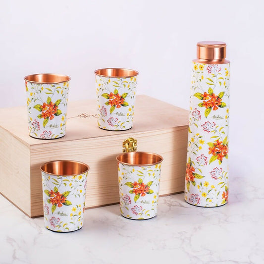 Copper Bottle and Tumblers - Gift Set 1