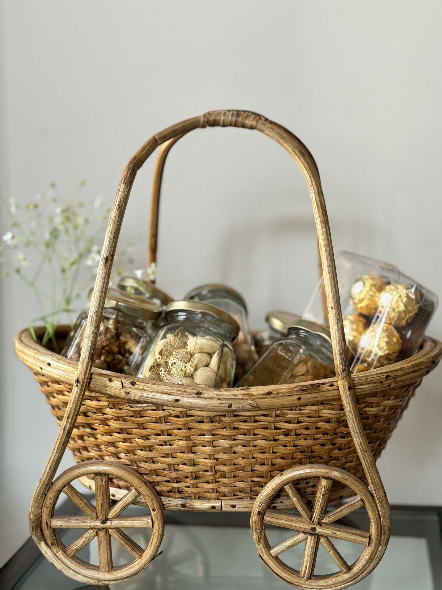 Cane Basket On Wheels