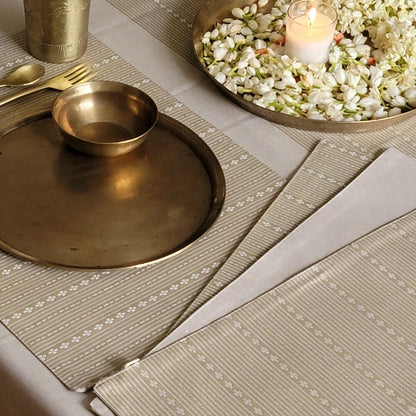 Woven Desert Sand Wipeable & Reversible Cotton Placemats