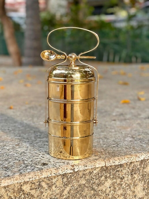 Brass Tiffin Box 3 Tier