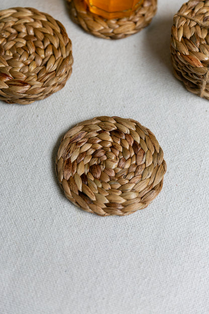 Water Hyacinth Coasters Single Weave (Set of 4)