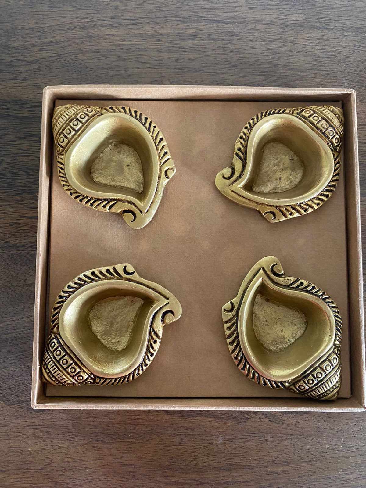 Shankh Brass Diya Gift Box (Set of 4)