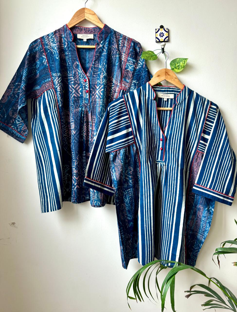 Bansi Indigo Kurta Shirt- Stripes