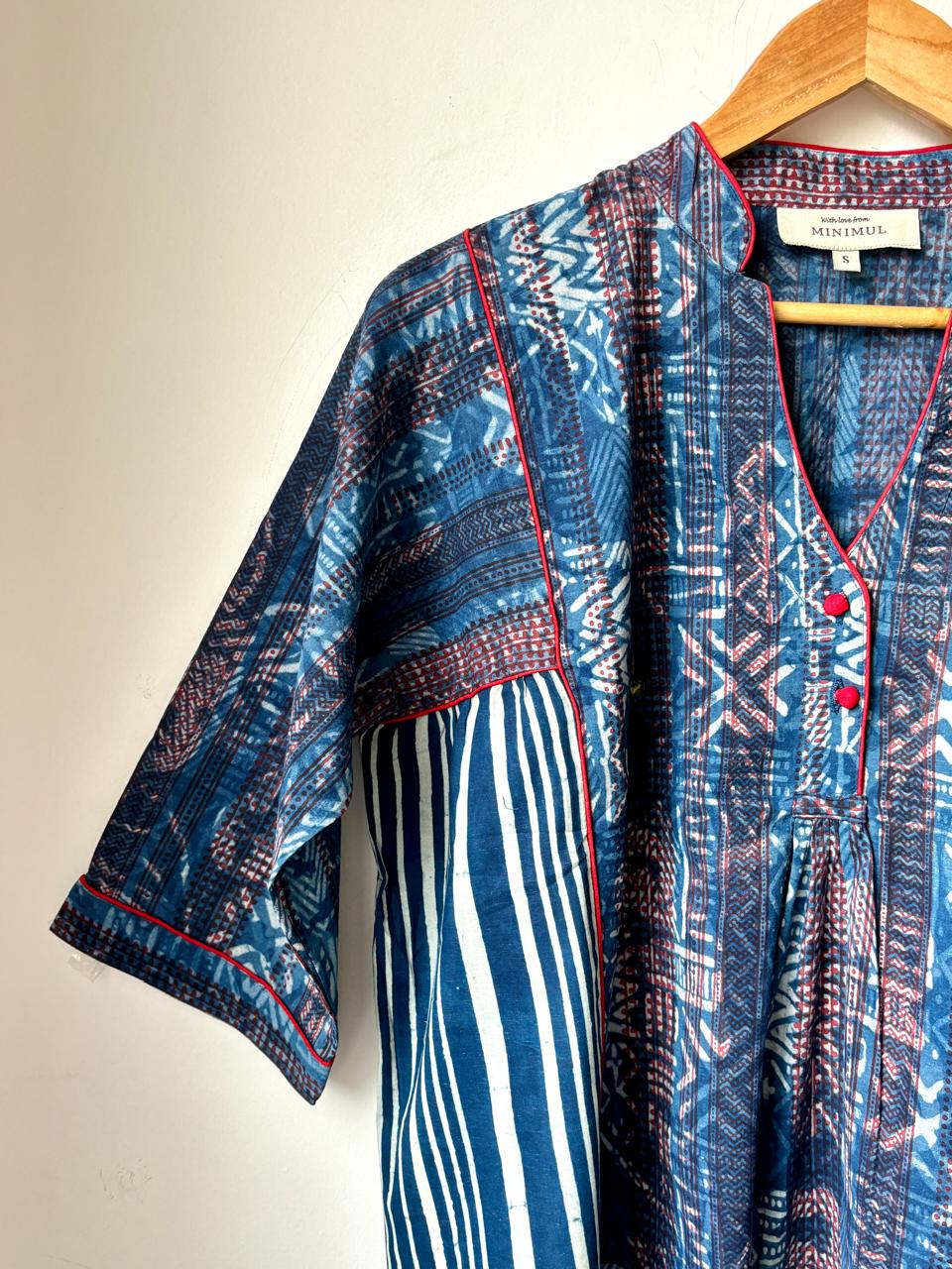 Bansi Indigo Kurta Shirt- Jaal Motif