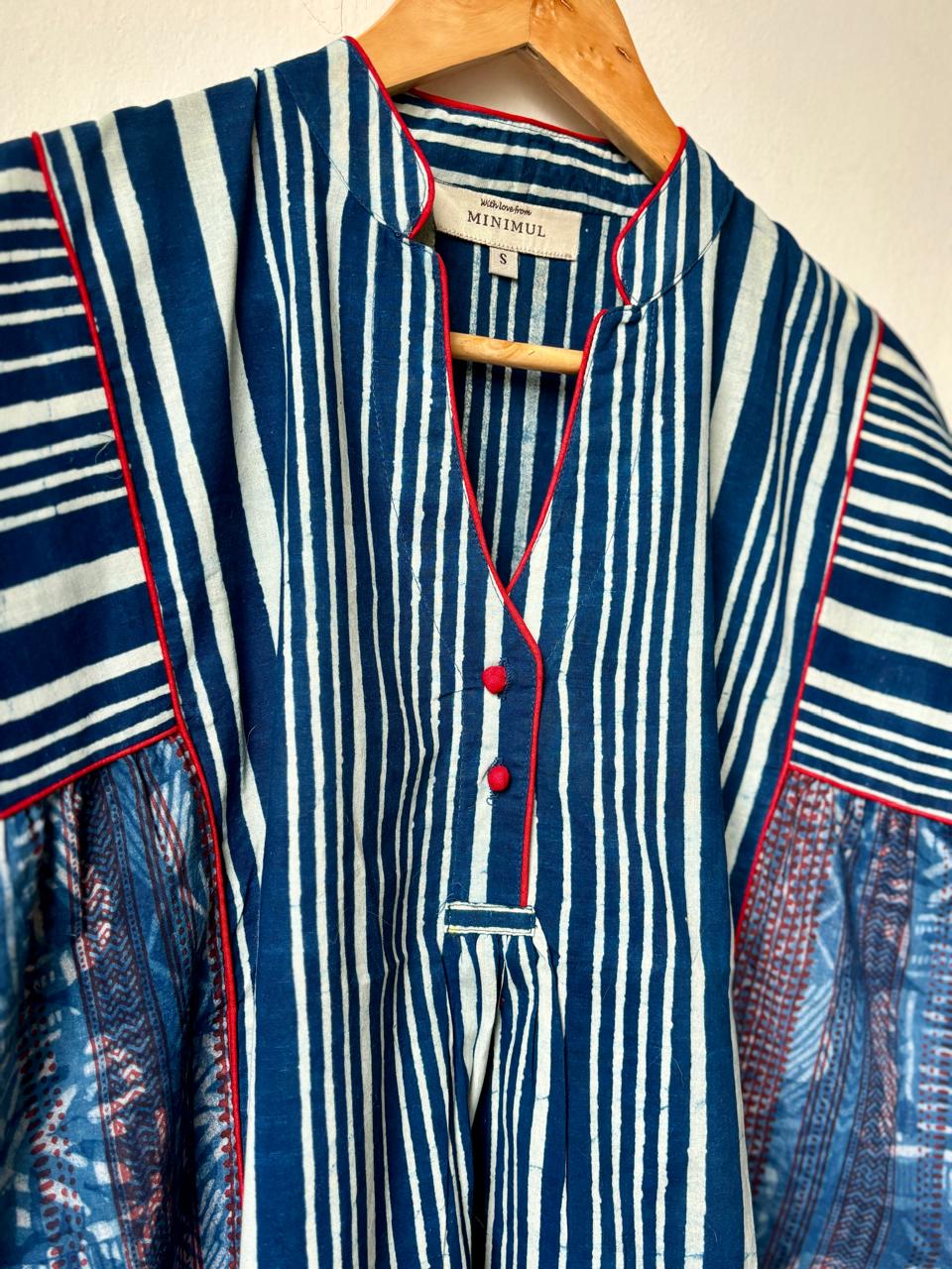 Bansi Indigo Kurta Shirt- Stripes