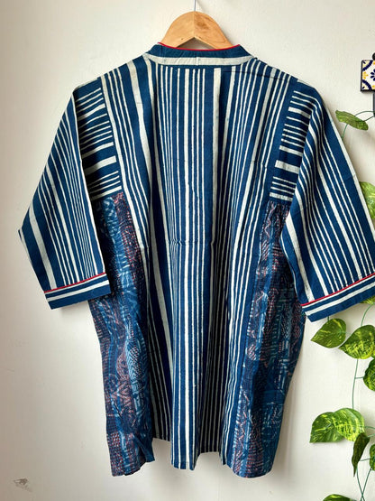 Bansi Indigo Kurta Shirt- Stripes