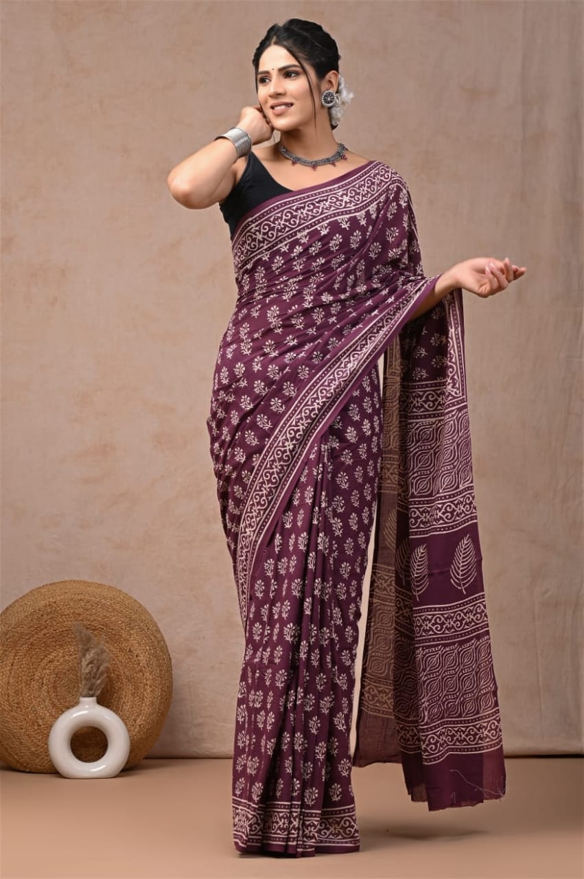 Terrapleats Cotton Pocket Saree