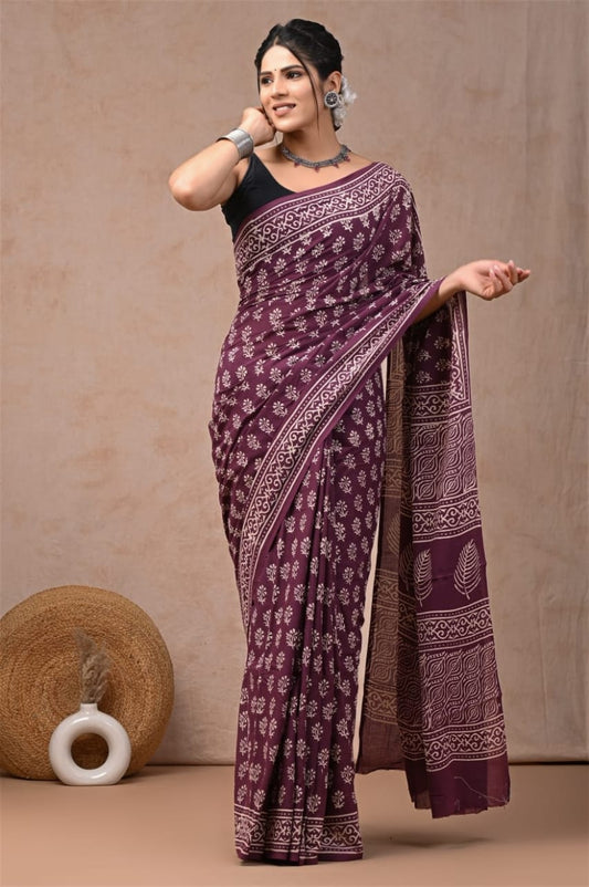 Terrapleats Cotton Pocket Saree