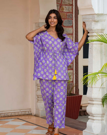 Whoopsie Daisy Purple Chill Jams Cotton Co-ord Set