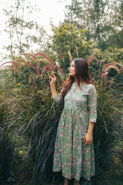 Vienna Green Cotton Dress