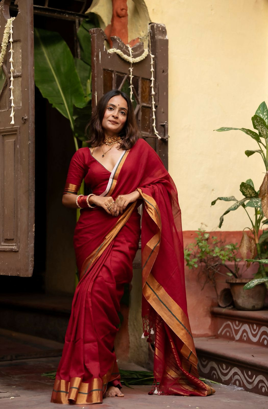 Maroon Mohini Saree