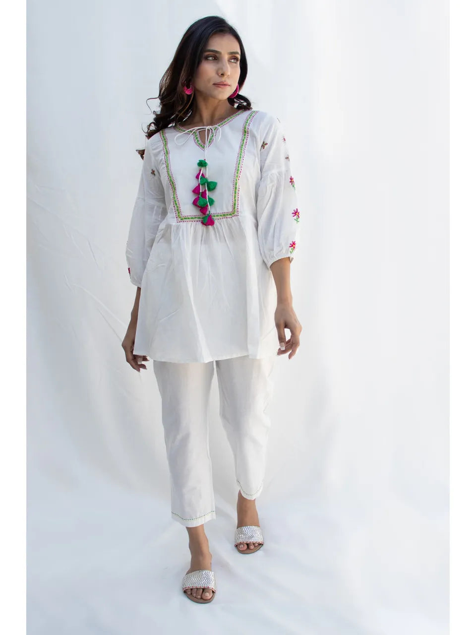 Asta Cotton Coord Set with Katha Embroidery