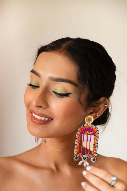 Sheesh Mahal Handmade Beaded Earrings