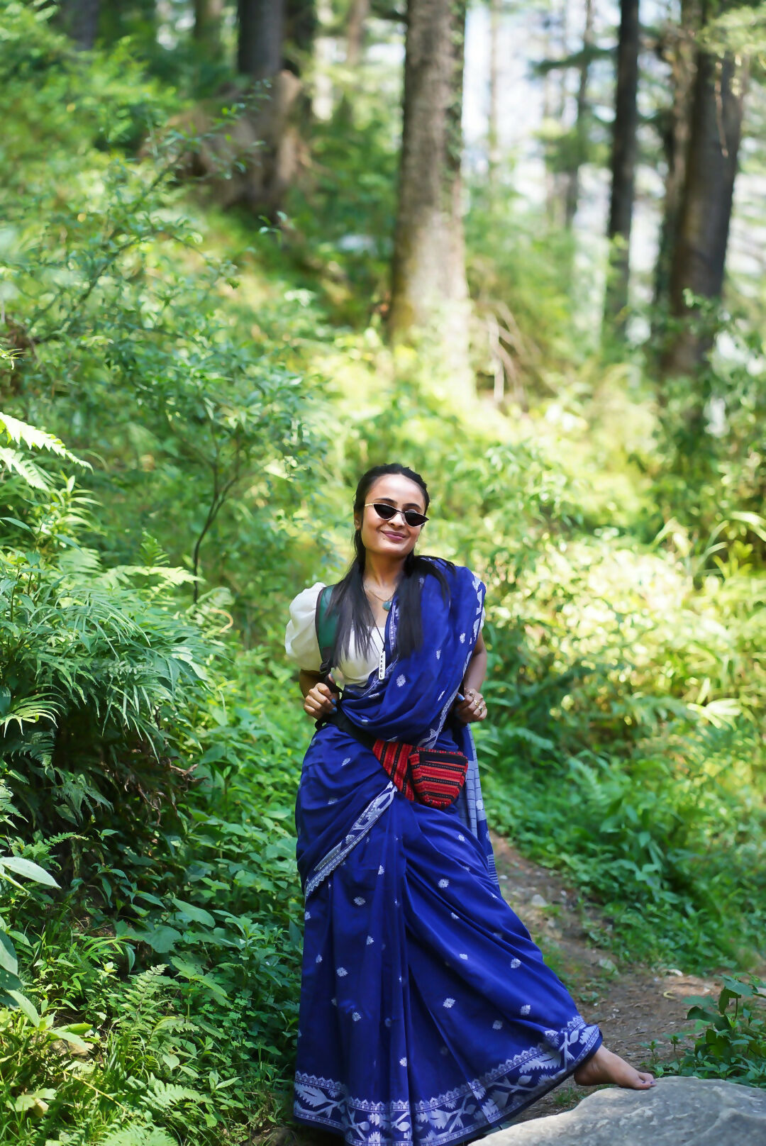 Mountain Mist Blue Jamdani Saree