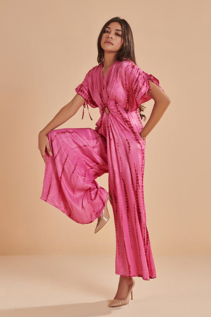 Lunaria Pink Silk Jumpsuit