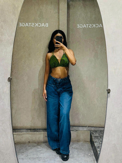 Green Motif Bralette