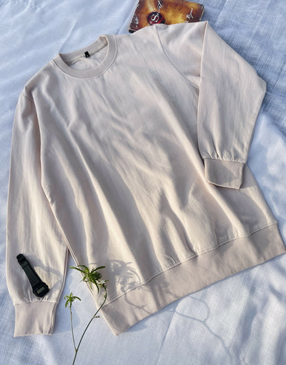 Bow & Ballerina Beige Embroidered Sweatshirt