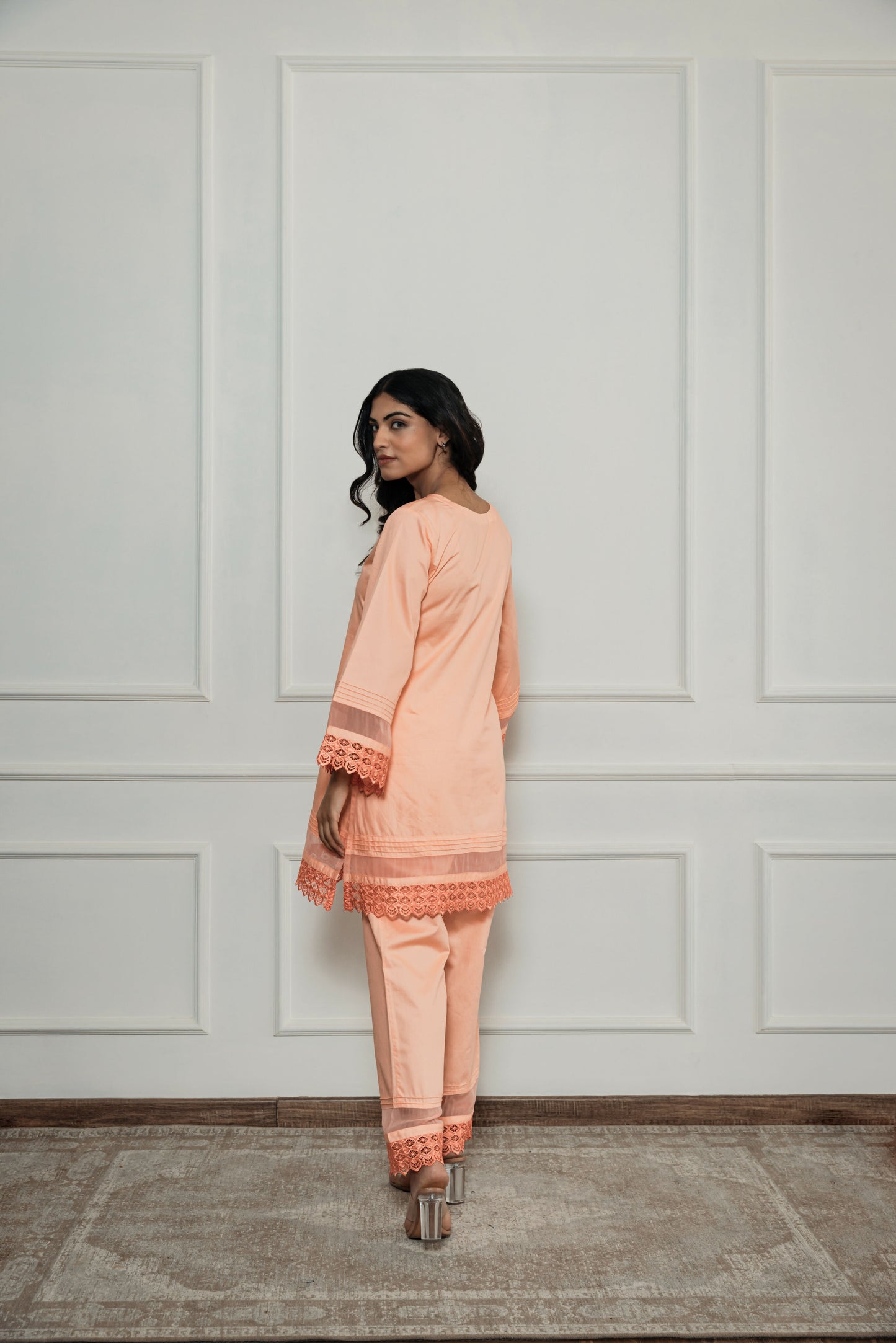 Kaaya Orange Short Kurta Set